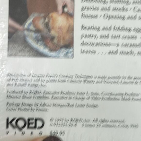 Jacques Pepin’s Cooking Techniques 1995 5 VHS Instructional Videos Factory Seal - Picture 6 of 12